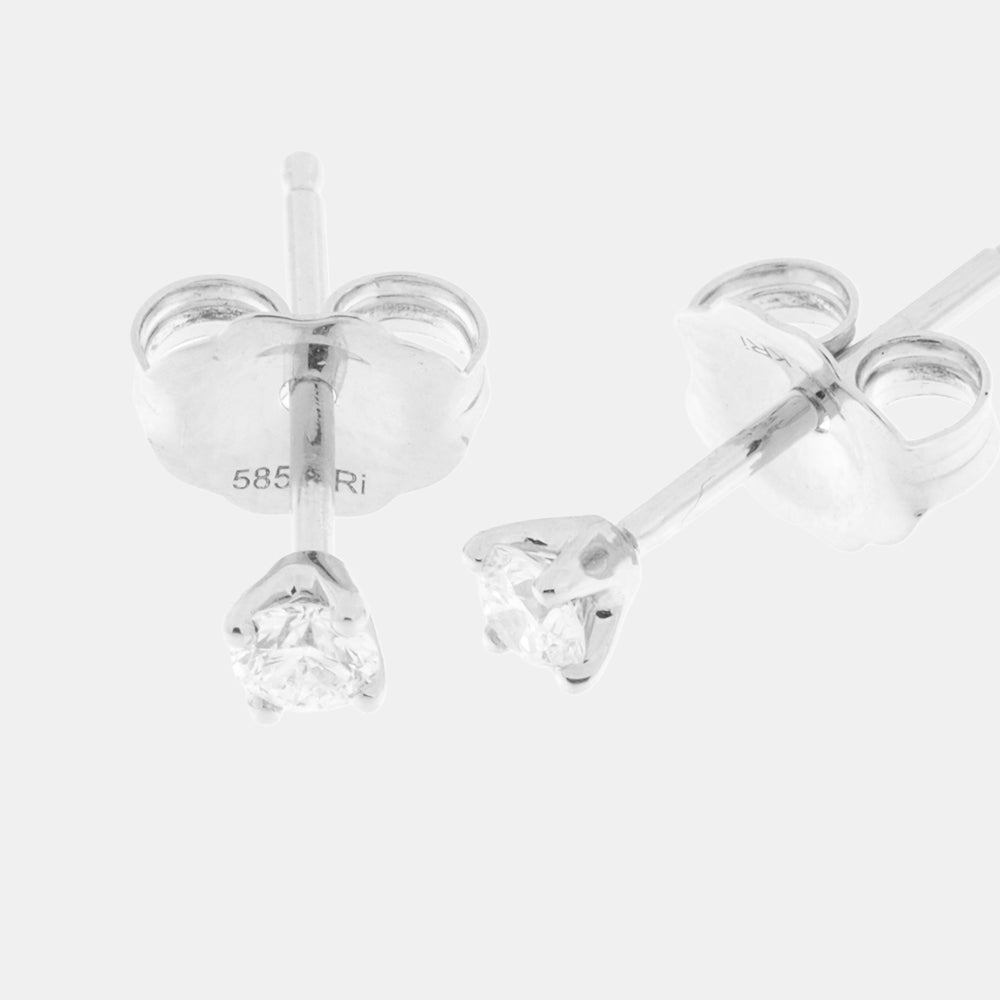 Solitaireørestikker 0,16 ct. guld eller hvidguld