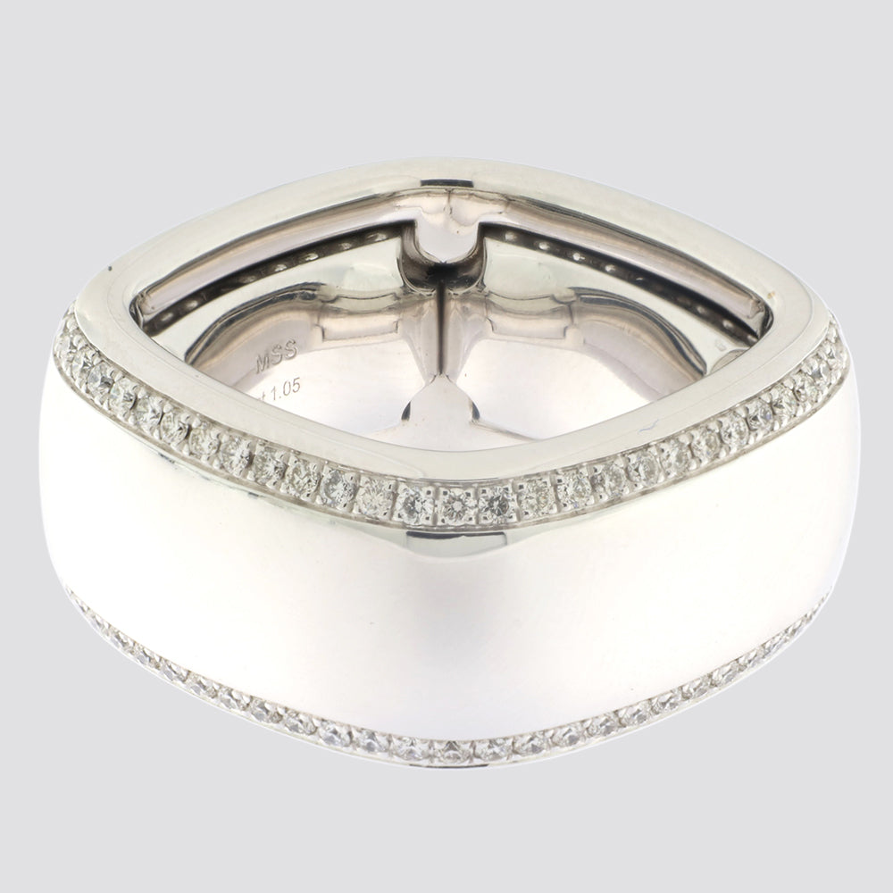 Gigtring i 18 kt. hvidguld med 1,05 ct. TW-SI diamanter