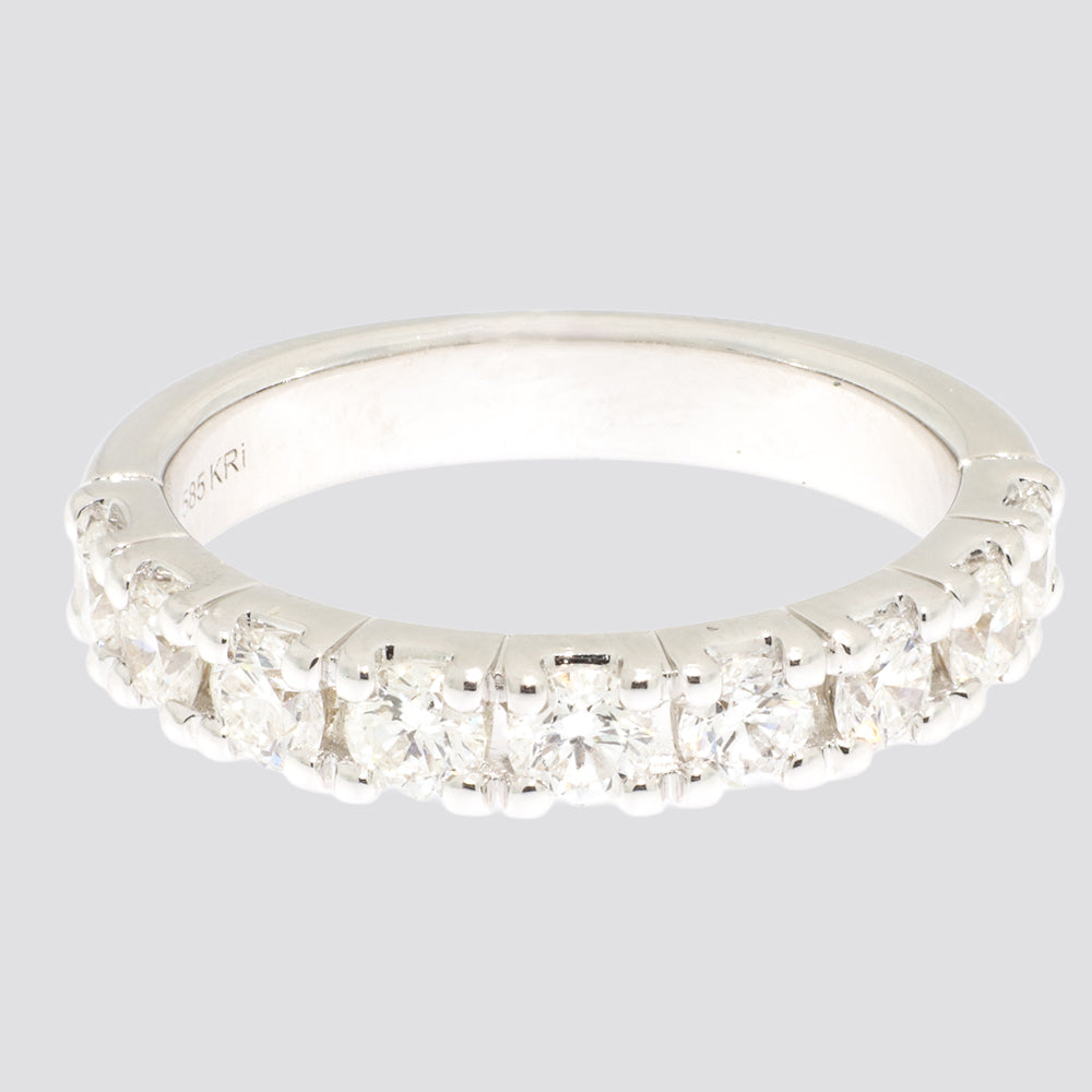 Alliancering i 14 kt. Guld eller Hvidguld med 1,02 ct. TW.SI Diamanter