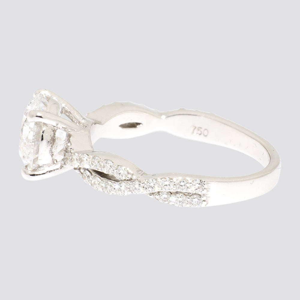 Ring 18KT 1,83CT D-SI2 IGI+ca.0,20ct