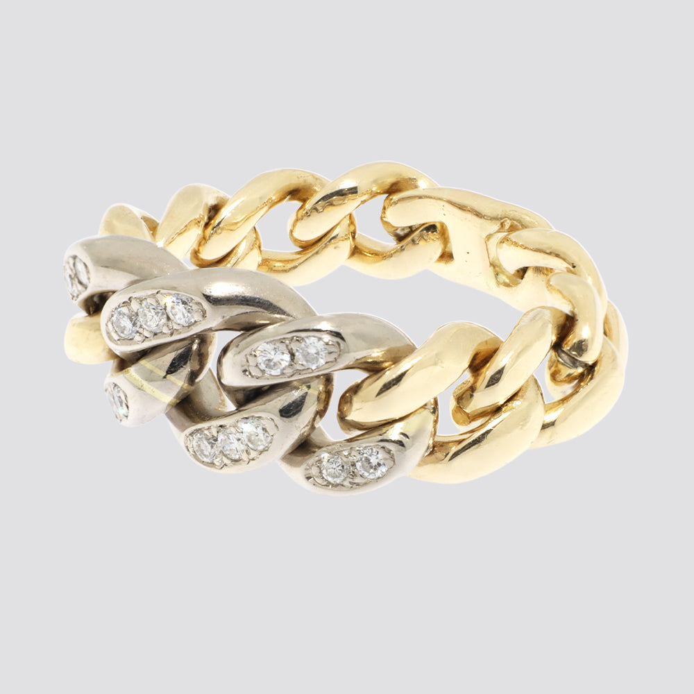 Kæde ring 14kt ca.0,14ct tw-vs