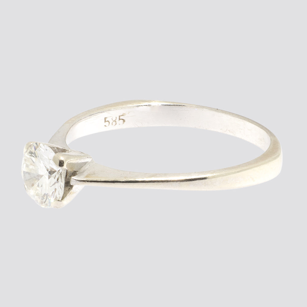 Solitairering 14kt ca.0,80ct h-vs