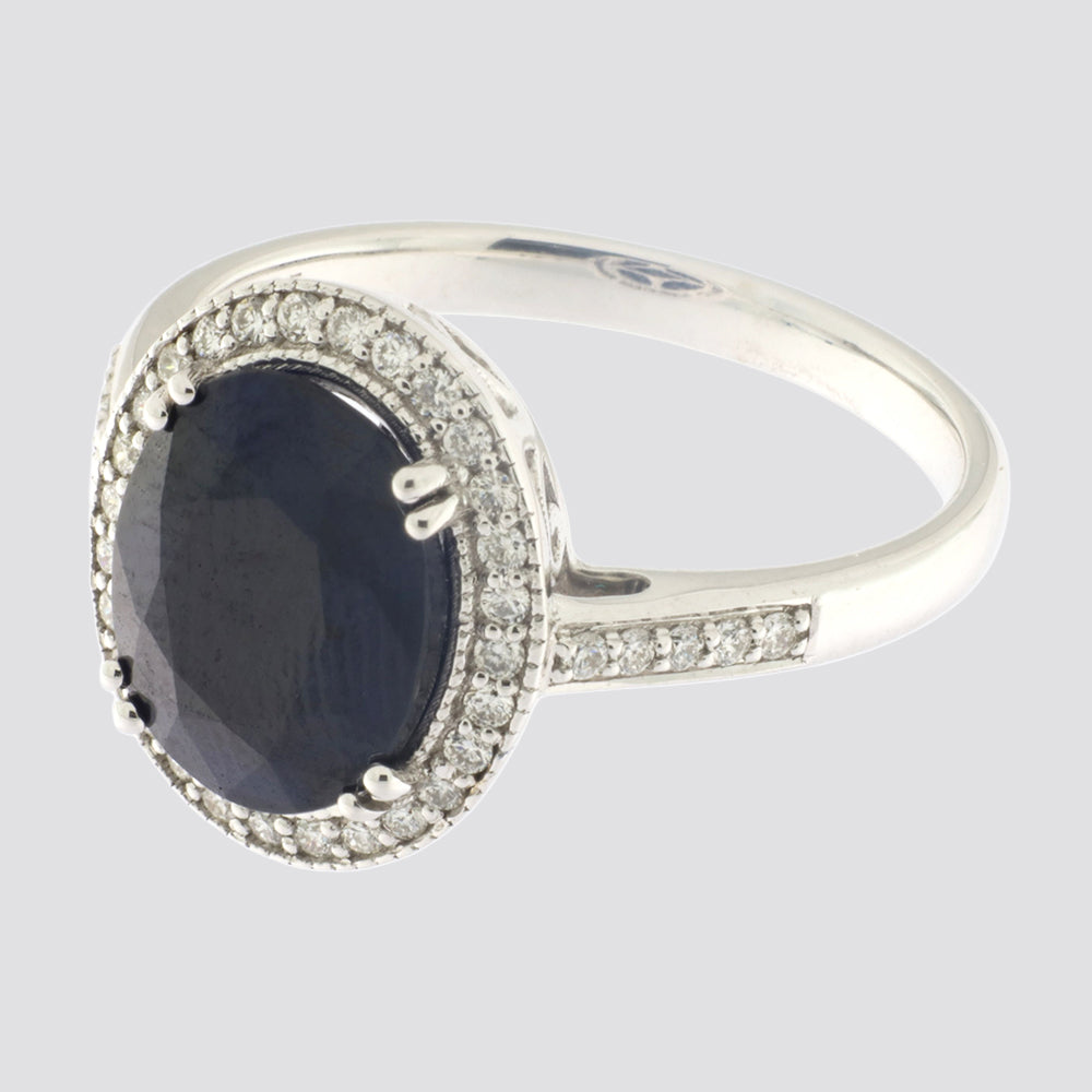 Ring 14kt ca.0,20ct tw-vs safir