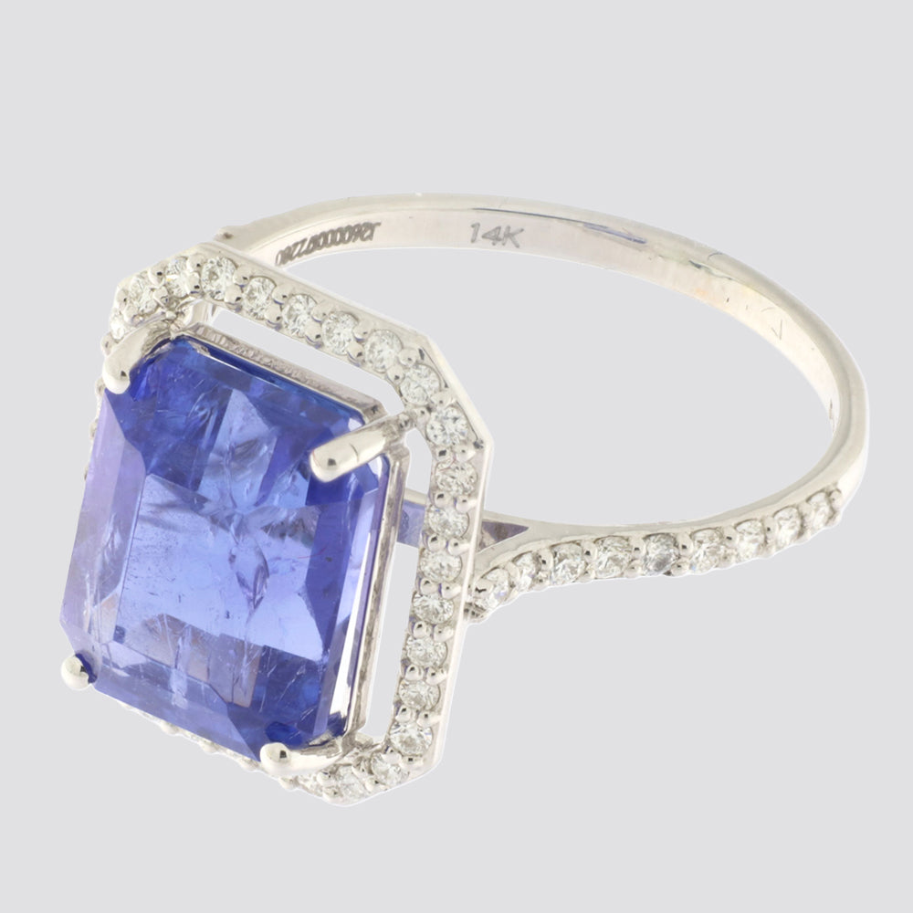 Ring 14kt 0,37ct tw-vs 5,25ct tanzanite