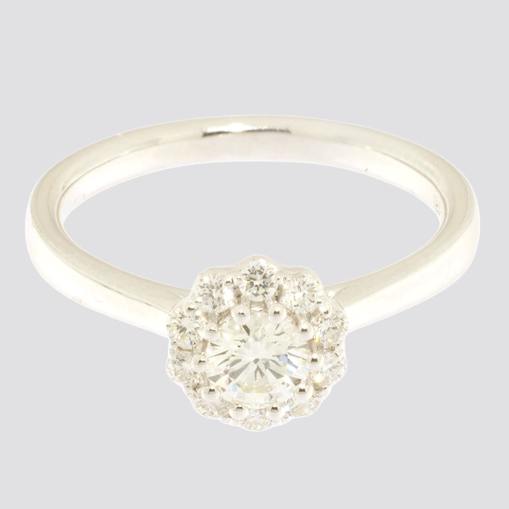 Diamantring i 9 kt. guld eller hvidguld – 0,56 ct.
