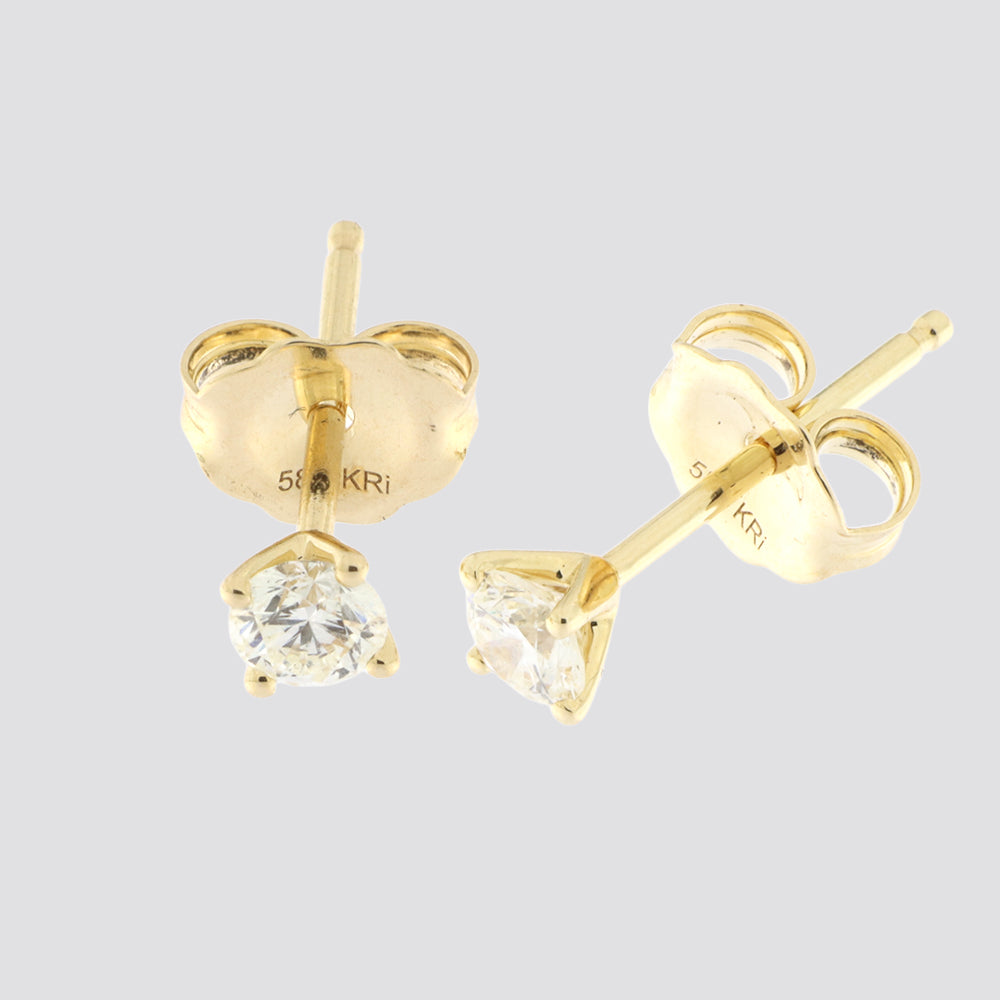 Solitaireørestikker 0,31 ct. i guld eller hvidguld