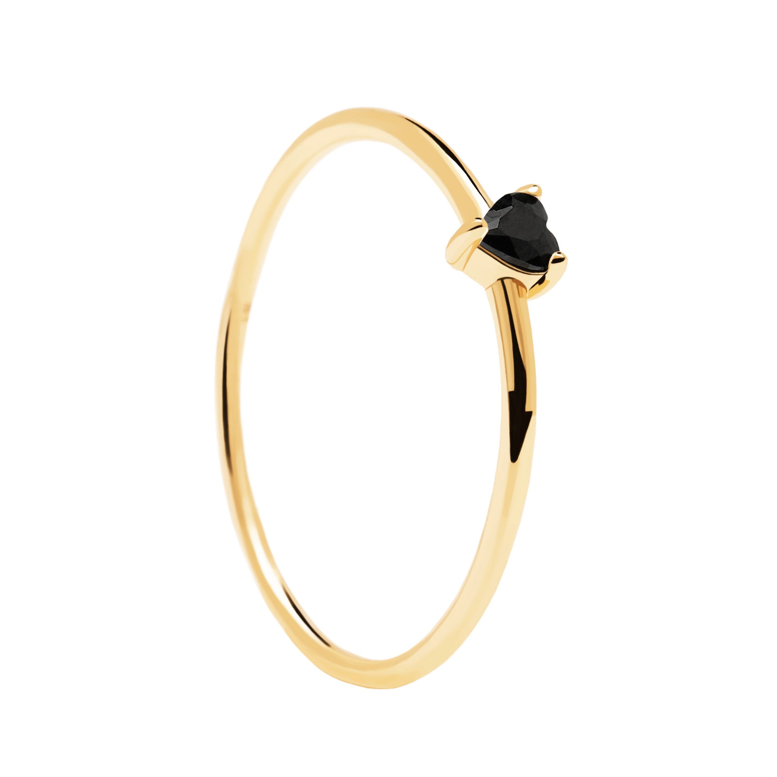 BLACK HEART RING GOLD