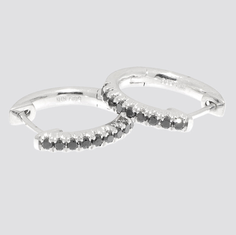 Hoops 14KT ca.0,18ct sorte diamanter