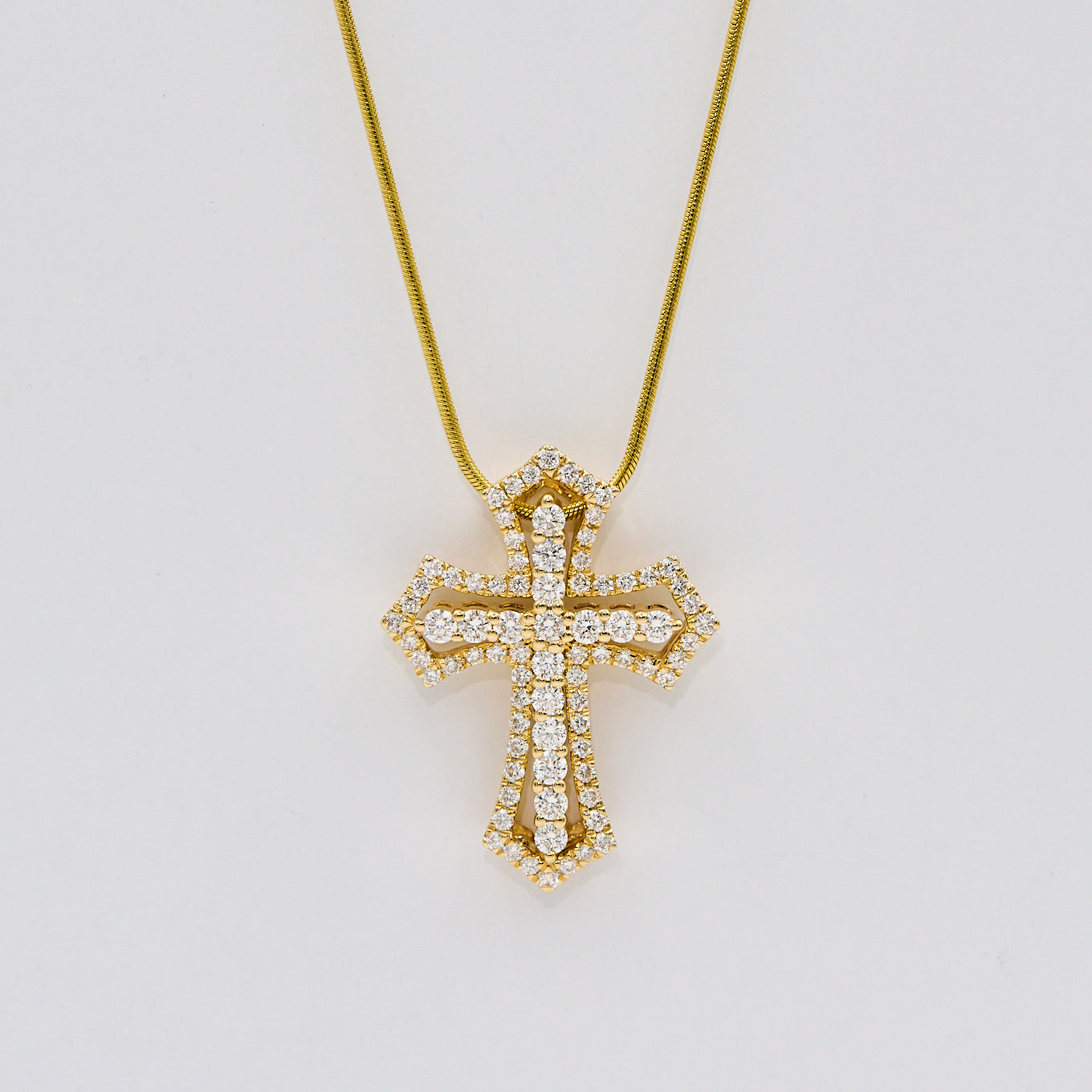 Vedhæng Kors i 14 kt. 0,88 ct TW-SI Guld eller Hvidguld