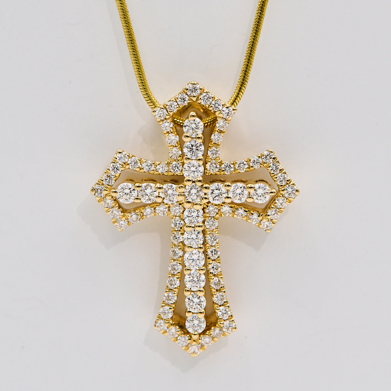 Vedhæng Kors i 14 kt. 0,88 ct TW-SI Guld eller Hvidguld
