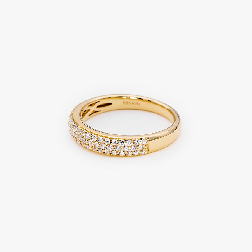 Pavering 14KT Guld 0,45CT W-SI