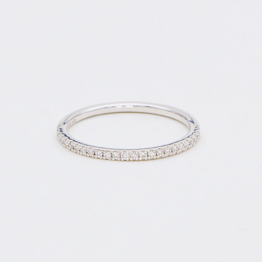 Pavéringe i 14 kt guld, rosa- og hvidguld med 0,15 ct TW-SI diamanter