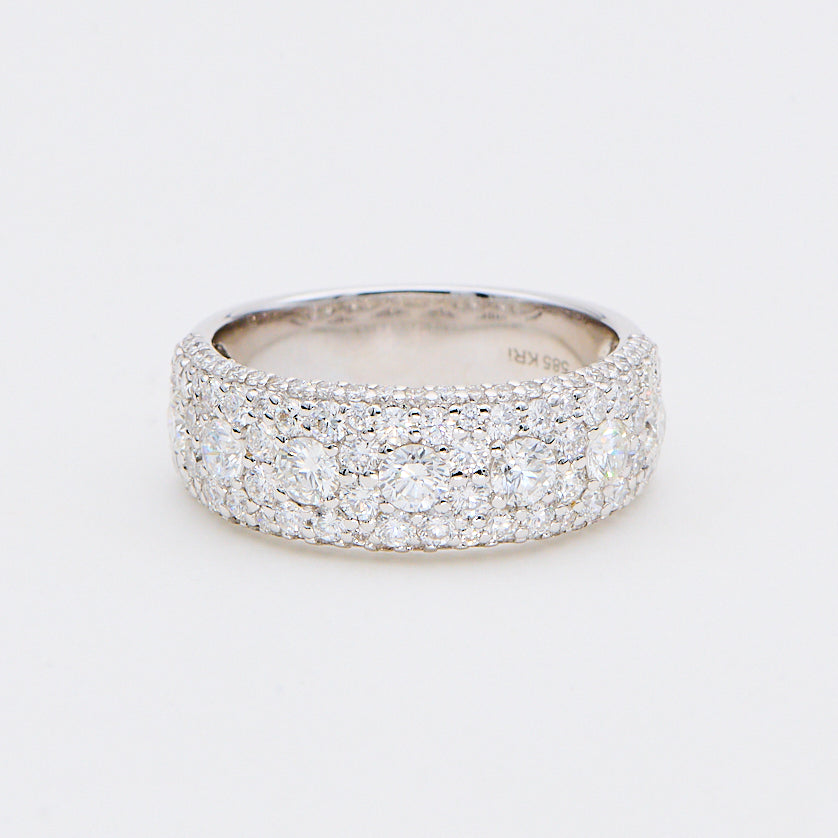 Pavé Ring i 14kt Hvidguld 1.96 ct TW-SI