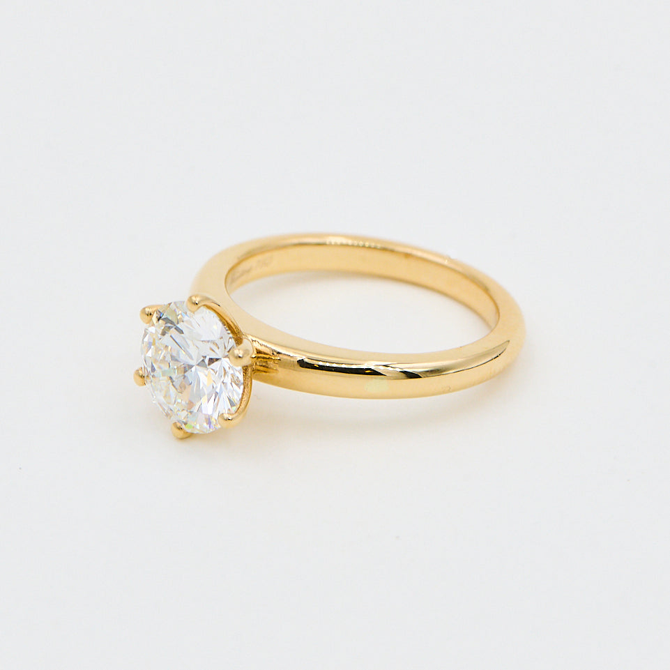 Solitairering i 18 kt. guld, 2,04 ct. H.VVS2