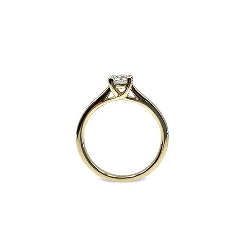 Solitaire ring m. brillant i guld