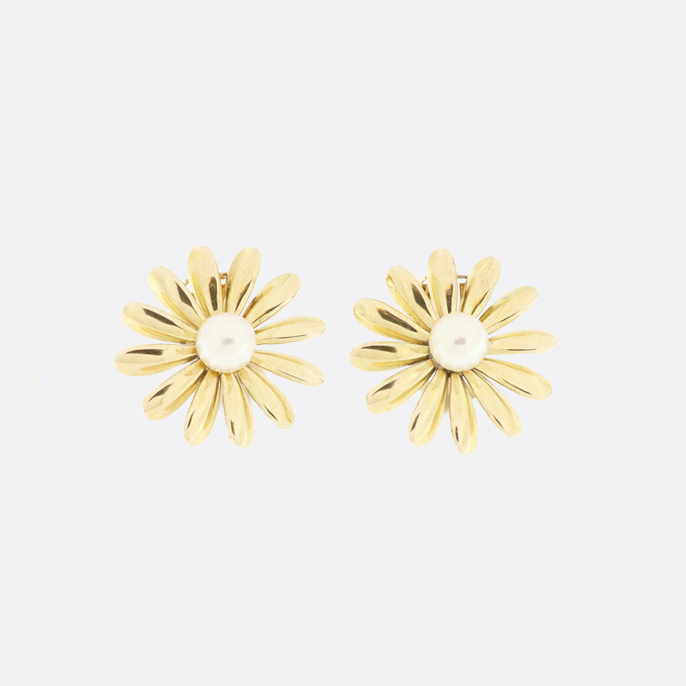 Øreclips 14kt guld med perle