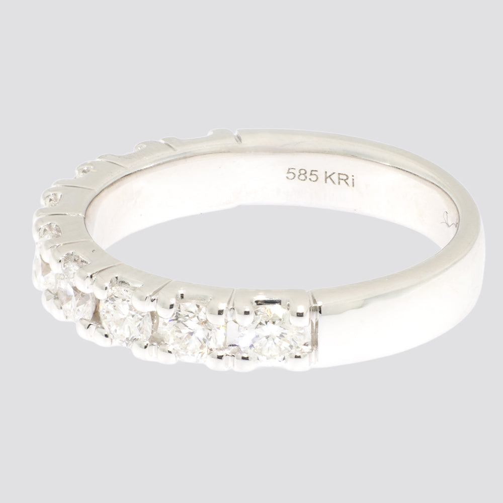 Alliancering i 14 kt. Guld eller Hvidguld med 1,02 ct. TW.SI Diamanter