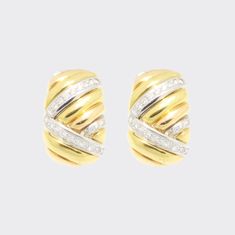 Ørering i 18kt guld med ca.1,00ct diamanter