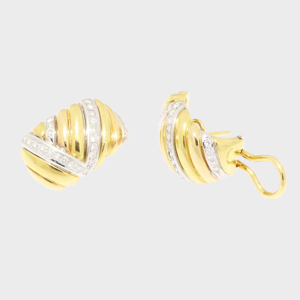 Ørering i 18kt guld med ca.1,00ct diamanter