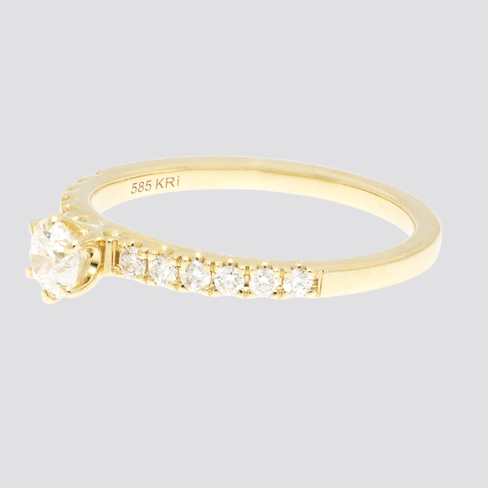 Ring i 14kt 0,55ct tw-si