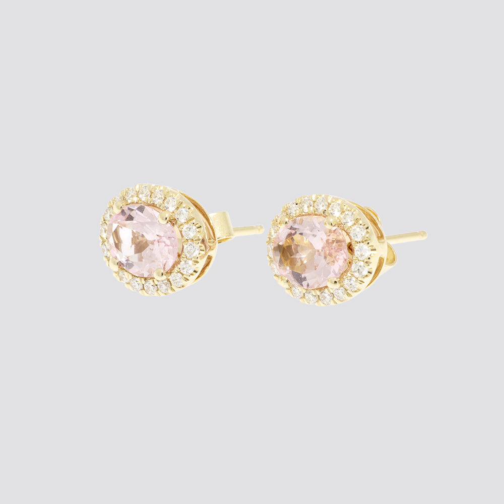 Ørering 14kt 0,35ct tw-si 1,85ct morganite