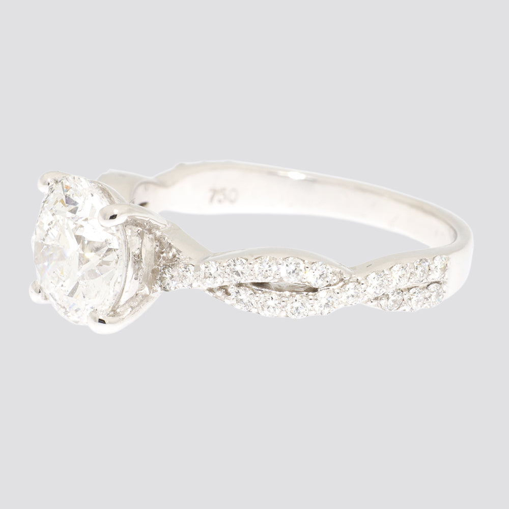 Ring 18KT 1,83CT D-SI2 IGI+ca.0,20ct