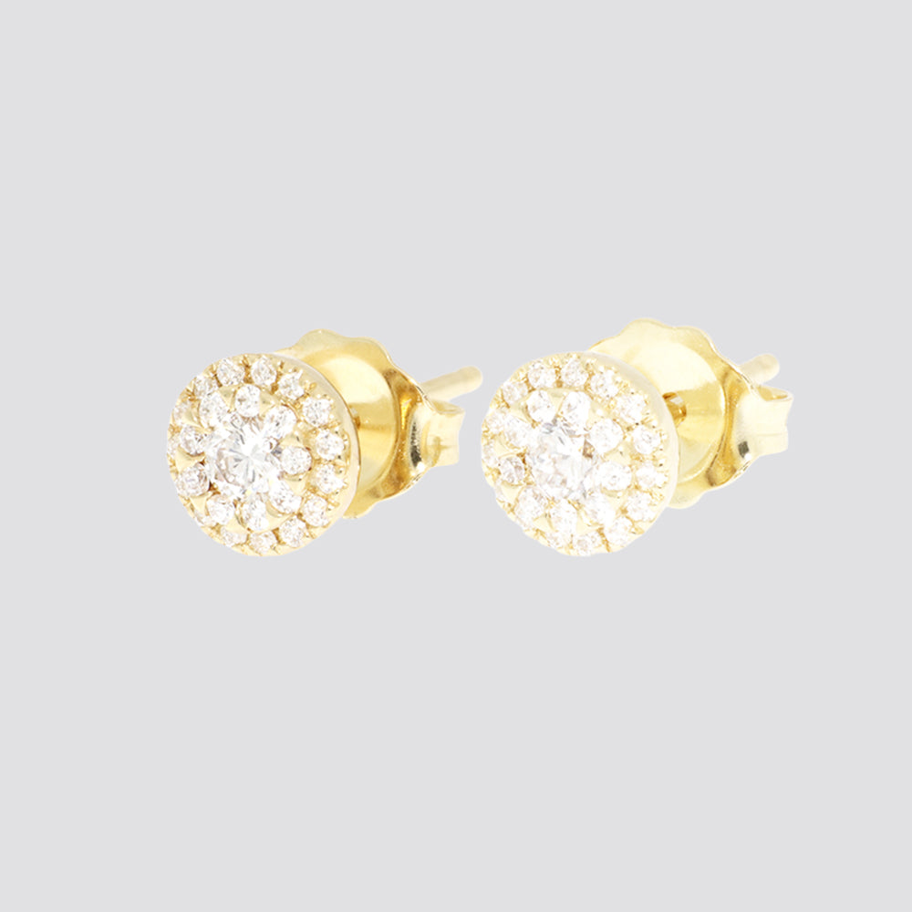 Rosset ørering 9kt  0,32ct w-si