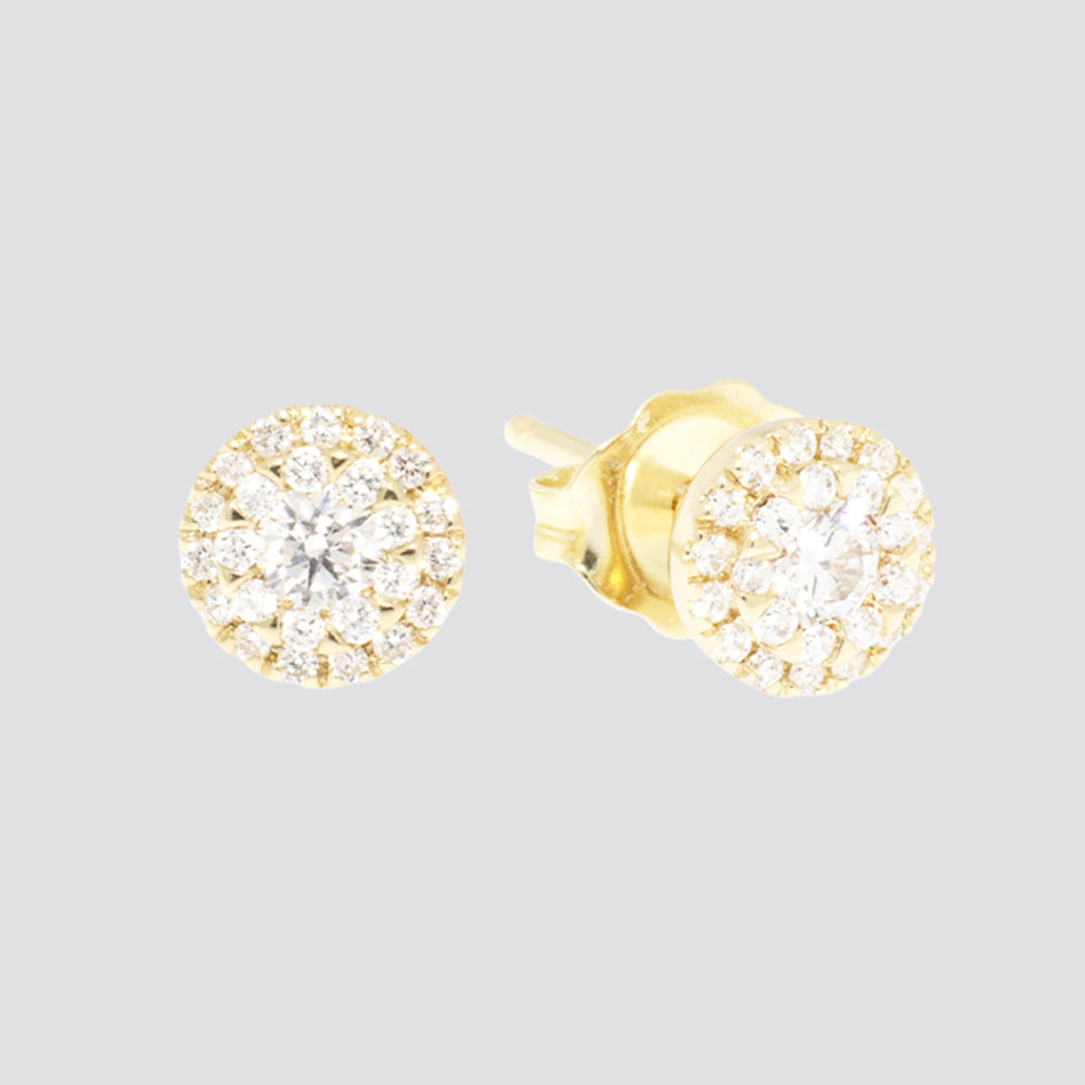 Rosset ørering 9kt  0,32ct w-si