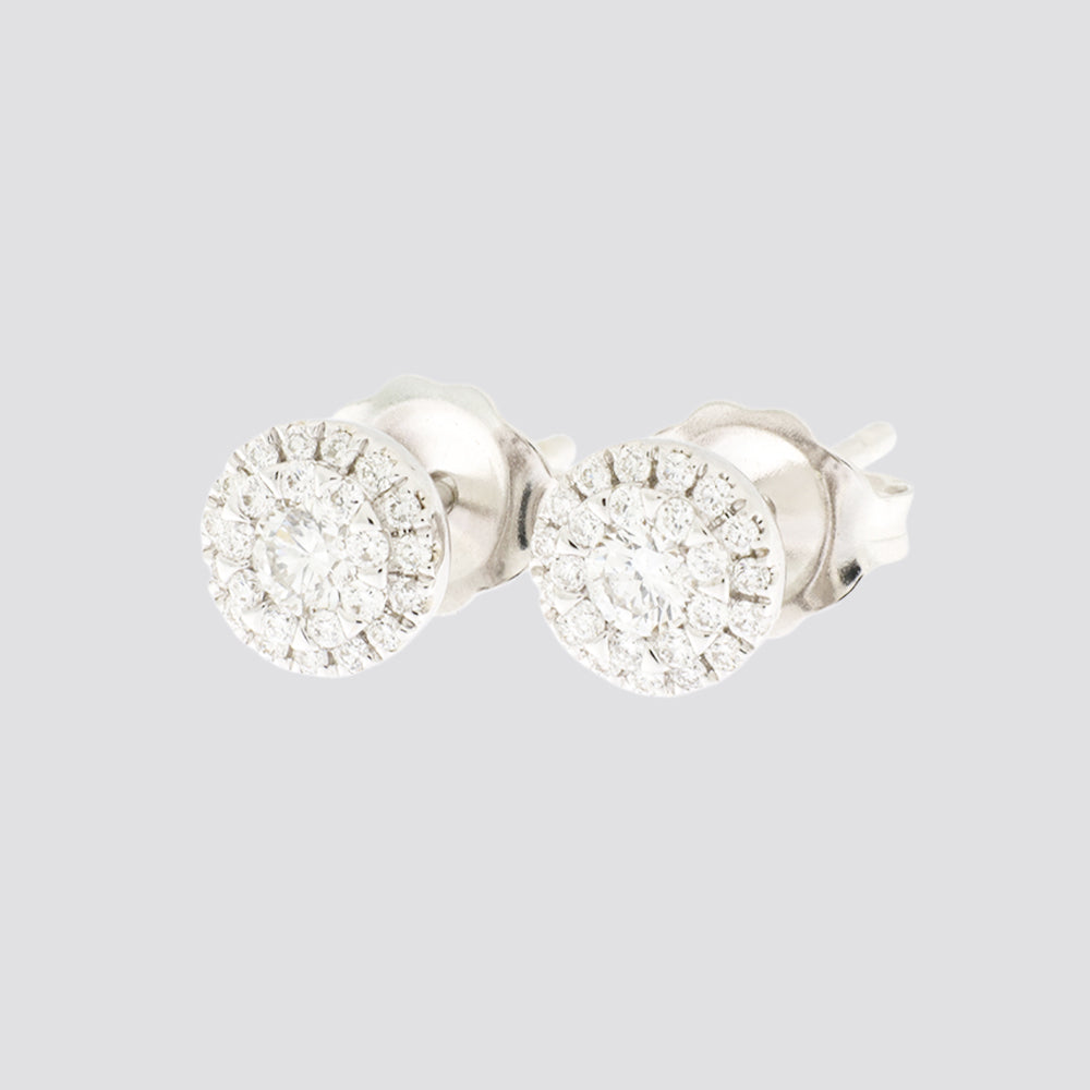 Rosset ørering 9kt  0,32ct w-si