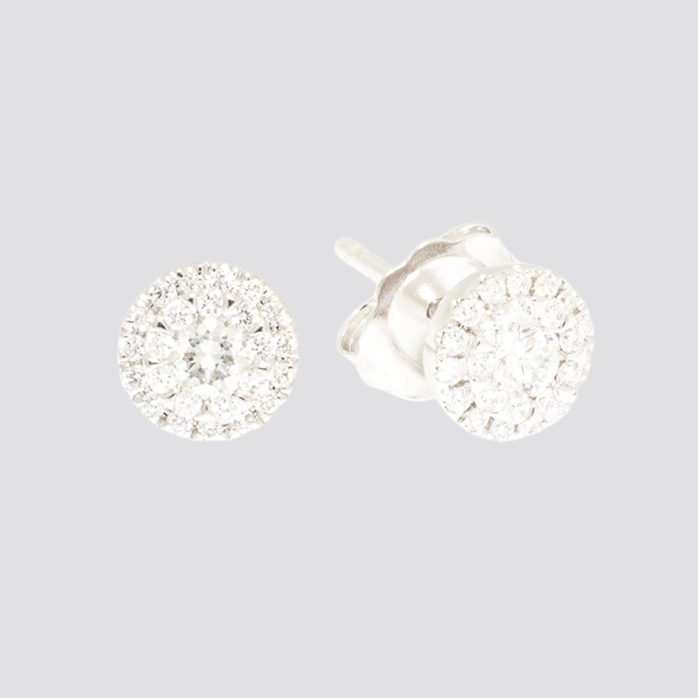 Rosset ørering 9kt  0,32ct w-si