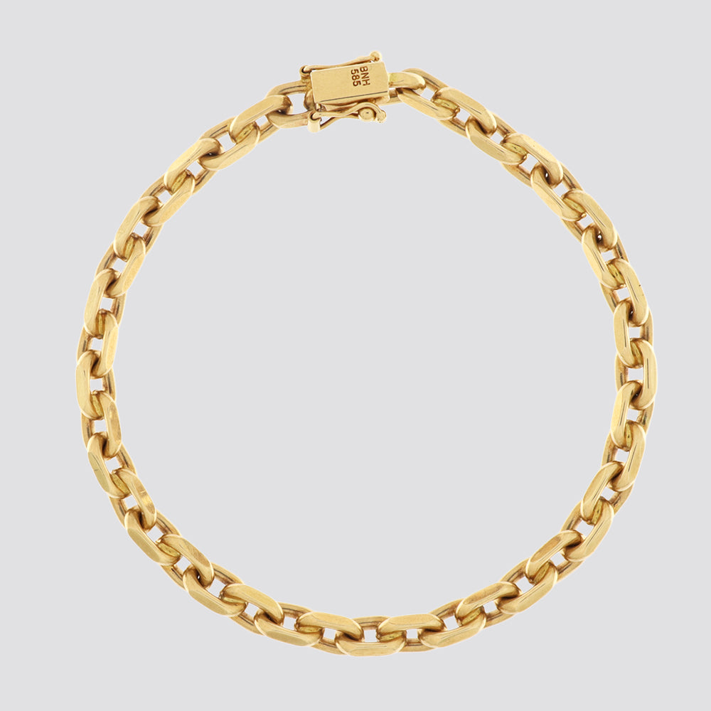 Armbånd - ANKER FASET 14KT 19CM