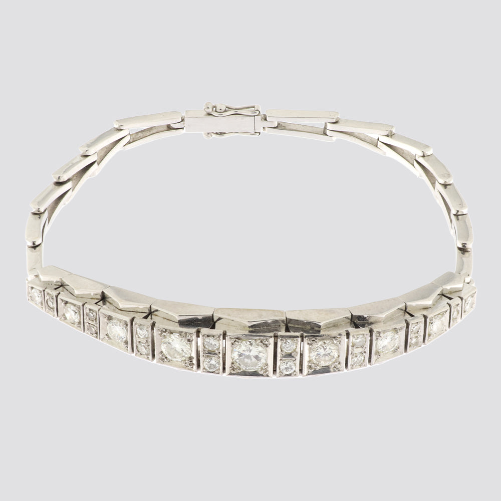 Armbånd 18kt med ca 1,20ct tw-vs/si