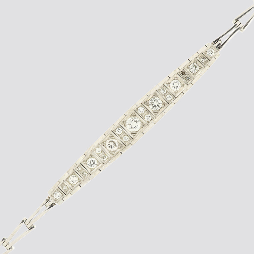 Armbånd 18kt med ca 1,20ct tw-vs/si