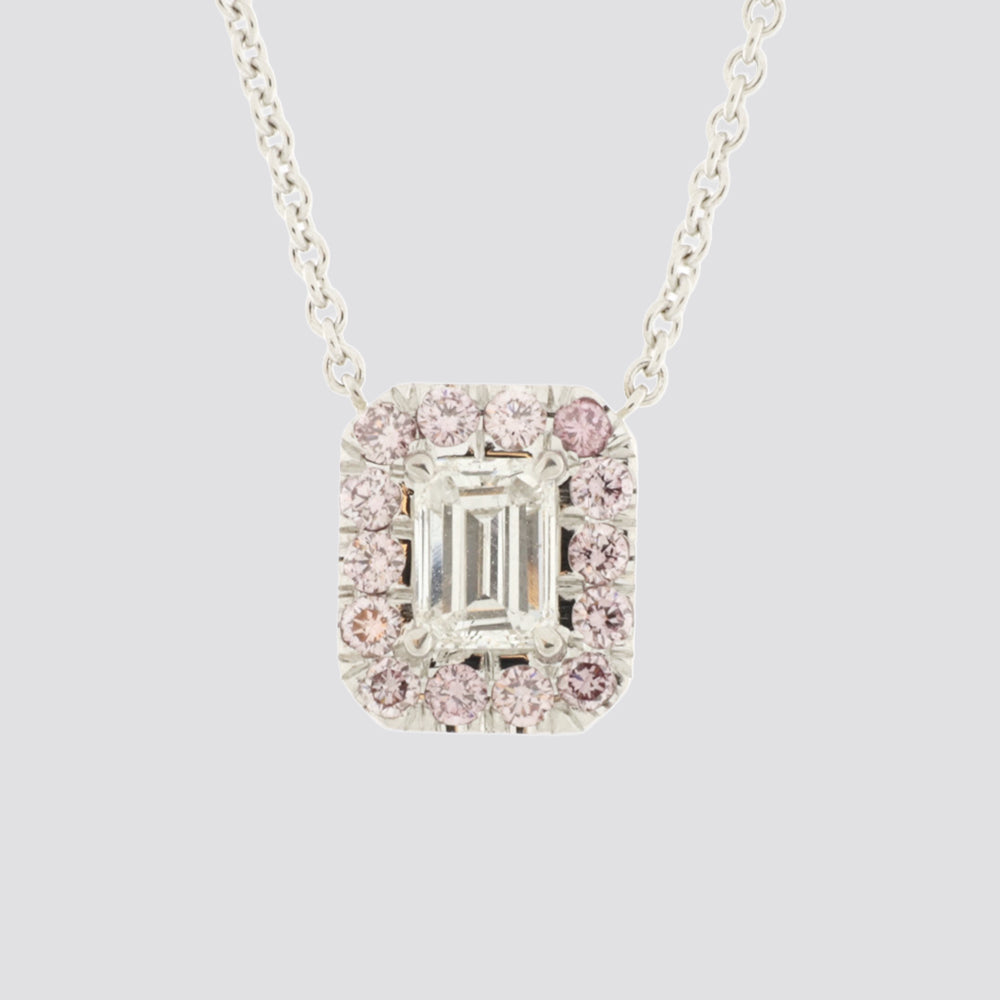 Collier 14kt 0,45ct e-vvs & 0,22ct pink