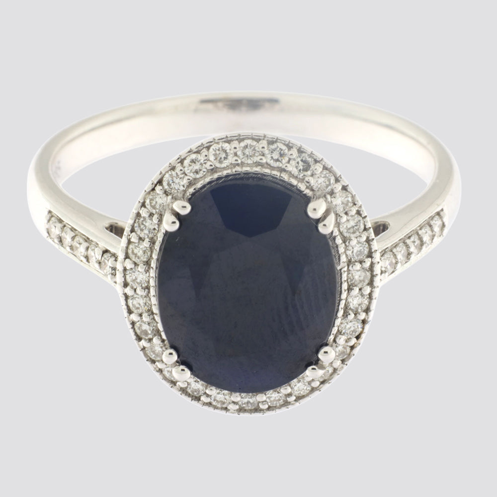 Ring 14kt ca.0,20ct tw-vs safir