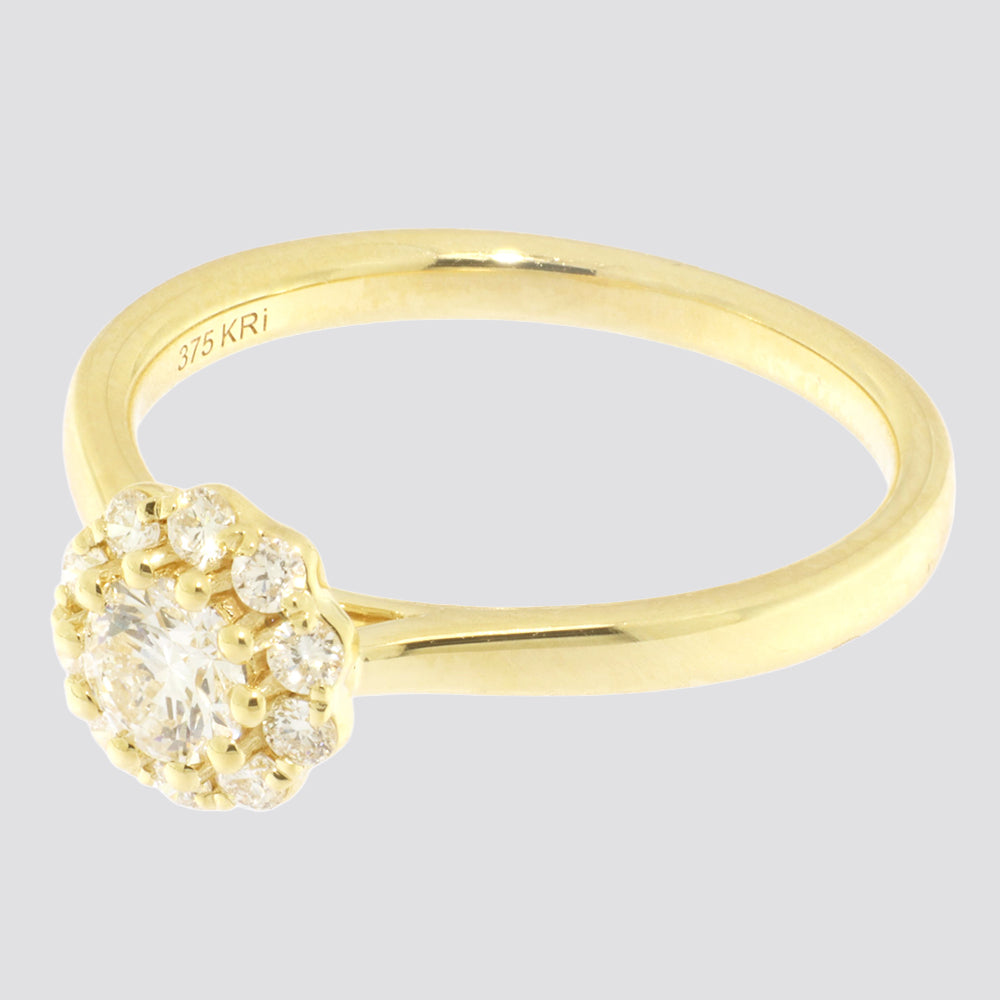 Diamantring i 9 kt. guld eller hvidguld – 0,56 ct.