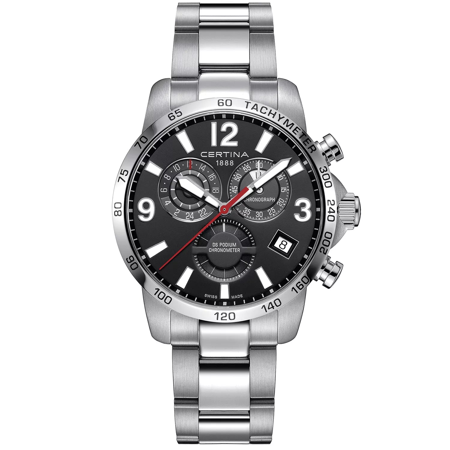 Certina - DS Podium GMT COSC Herreur - rustfrit stål C0346541105700