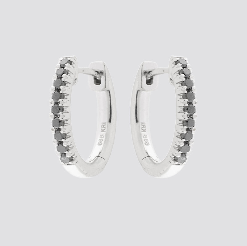 Hoops 14KT ca.0,18ct sorte diamanter