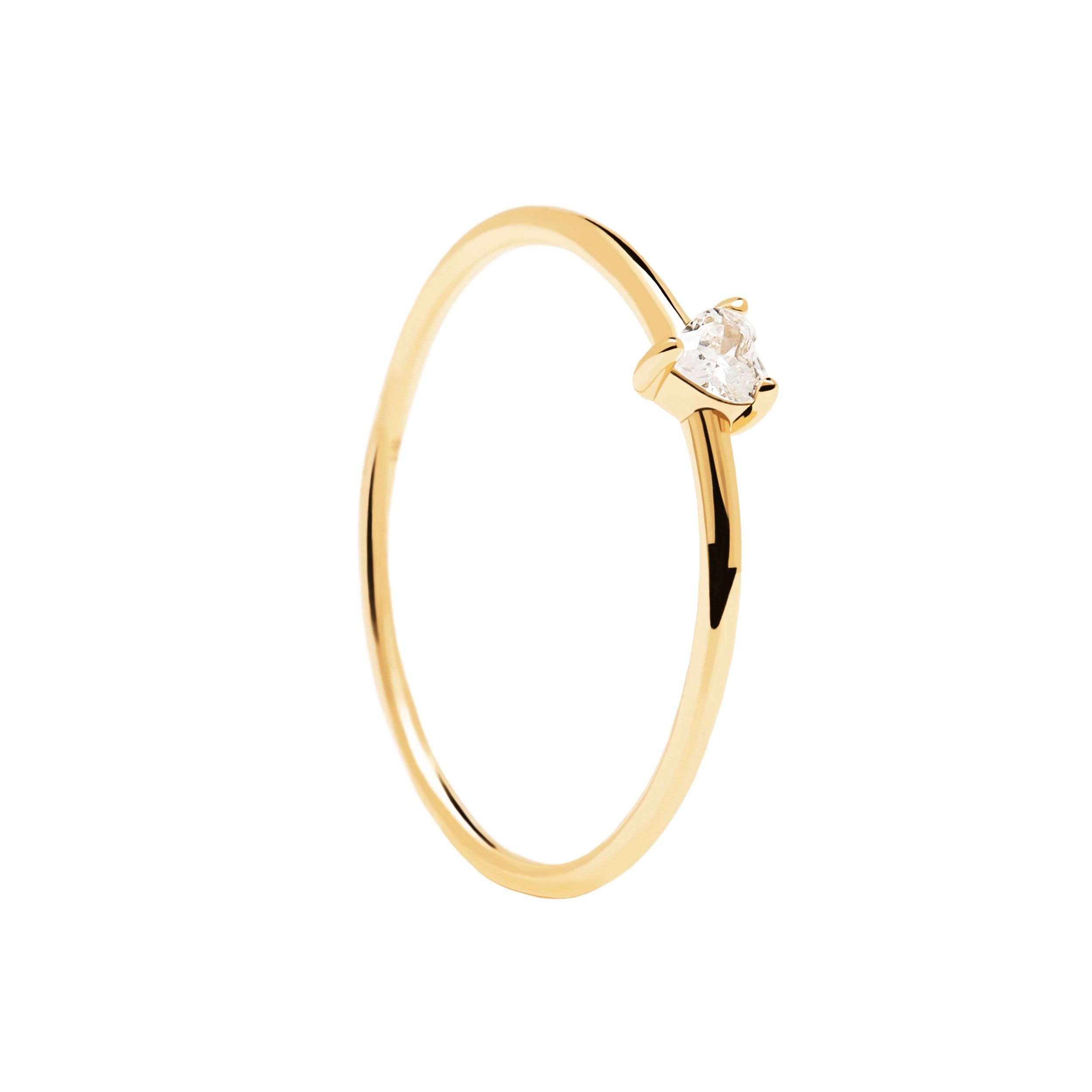 WHITE HEART RING GOLD