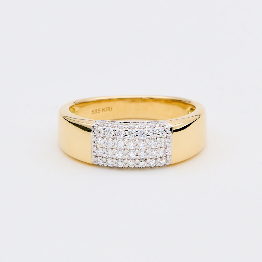 Pavé ring i 14 kt. guld 0,39 ct. TW-SI