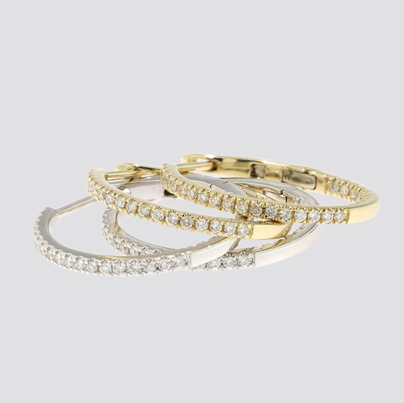 Hoops Øreringe i 9 kt. Guld eller Hvidguld med 0,37 ct. W-SI Diamanter